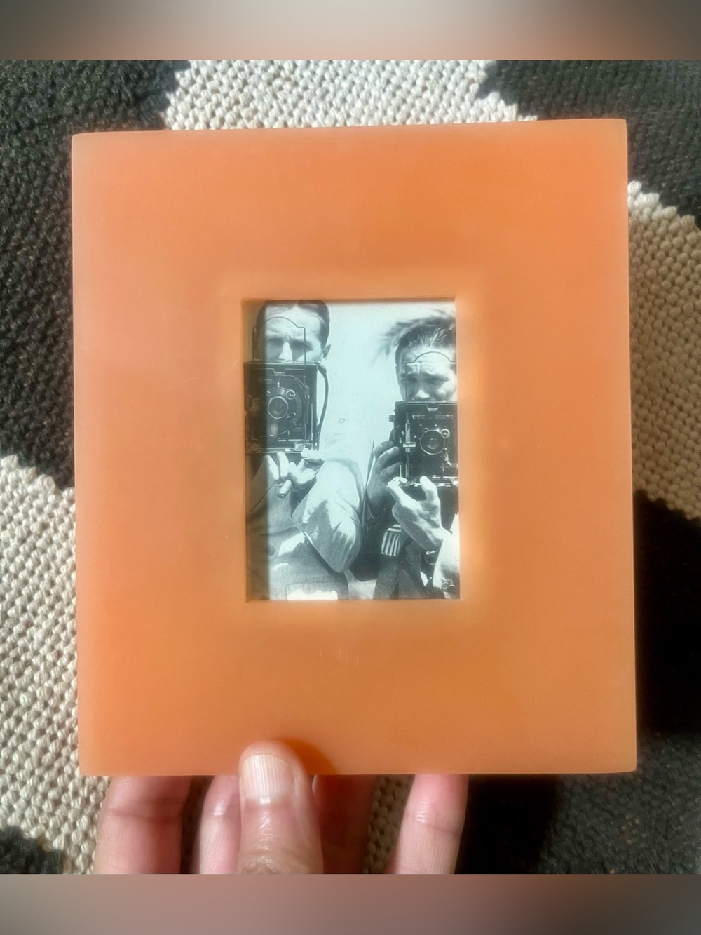 Milano Frosted Peach Orange Acrylic Frame 2.25x3